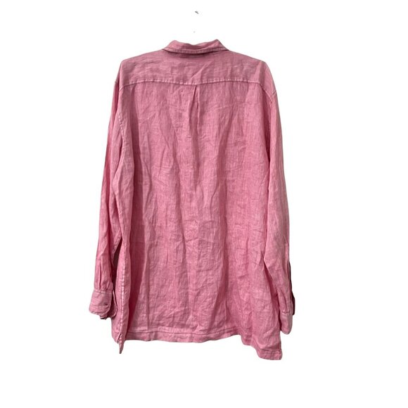 Raffi Linea Uomo Mens Pink Linen Button Down Shirt Long Sleeve Size XXL - Picture 6 of 6